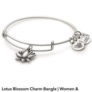 Alex & Ani Silver Lotus Charm Bangle